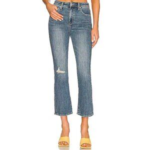 pistola Blue Cropped Jeans with Distressed Knee